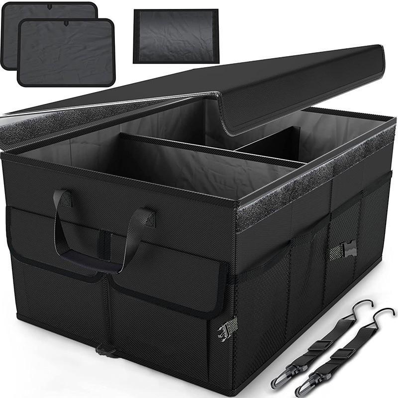Foldable Car Trunk Organizer Box Large Capacity 60L Storage Bin With Handle SUV Sedan Hatchback