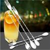 Stainless Steel Double Headed Long Handled Threaded Spoon Cocktail Cocktail Spoon Milk Tea Coffee Mixing Spoon Bartender Tools