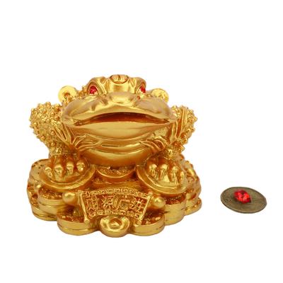 Money Toad Figurine Resin 3 Legged Wealth Toad Feng Shui Decoration for Store Opening Housewarming