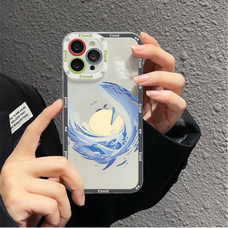 Underwater World Cute Whale Phone Case for iPhone 11 12 13 Mini Pro Max 14 Pro Max Case shell