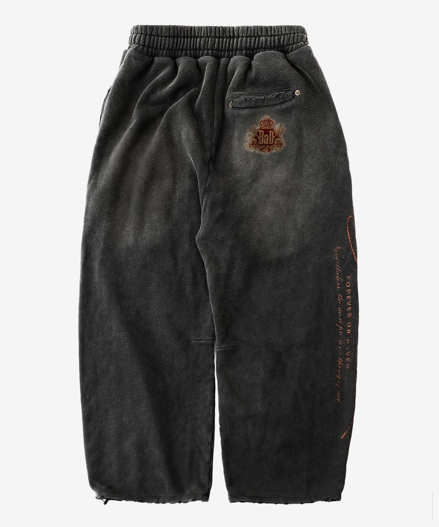 BADBLOOD Royal Classic Distressed 2-Way Curved Jogger Trousers - Black