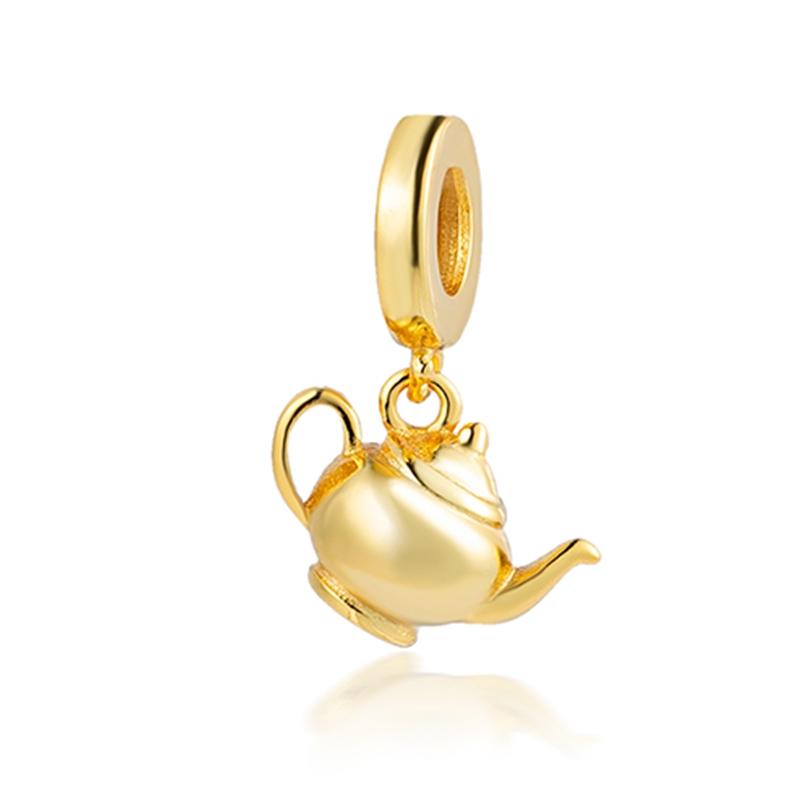 NOI Mărgele Rotunde Strălucitoare Placate cu Aur Clip Potrivite pentru Brățară Originală de Argint Bijuterii DIY Cadou Fundă Inimă Dublă Suspensă