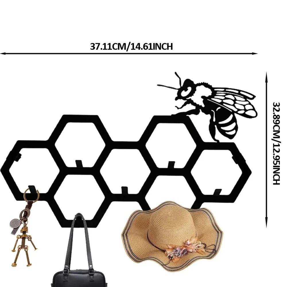 Вешалка металлическая пчела настенная - Bee & Honeycomb Art. Для прихожей. Вешалка — фото 3
