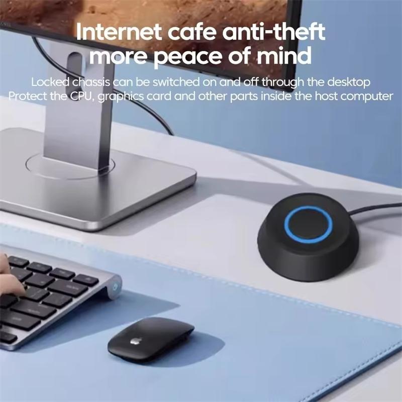 Pushbutton Desktop Switch PC Motherboard External Power LED Light Button Extension Cable for Home Office Computer Desktop Switch