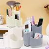 Stolní organizéry Otočný držák na tužky a pera o 360 stupňů se 3 přihrádkami Otočný držák na štětce na make-up