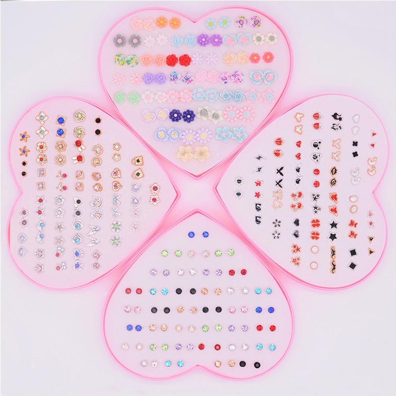 36 Pairs/Box Multicolor Hypoallergenic Plastic Stud Earrings Set For Women Girl Daughter Gifts Jewelry