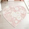 Flower Pattern Bedroom Decor Pink Carpet Home Thick Plush Rug Heart Shape Carpets for Living Room Fluffy Soft Bedside Floor Mat
