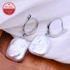 LSOOYH Pendientes de Perlas Barrocas Irregulares Grandes de Agua Dulce Naturales Para Mujer Pendientes Colgantes de Color Dorado de Moda Regalos de Cumpleaños