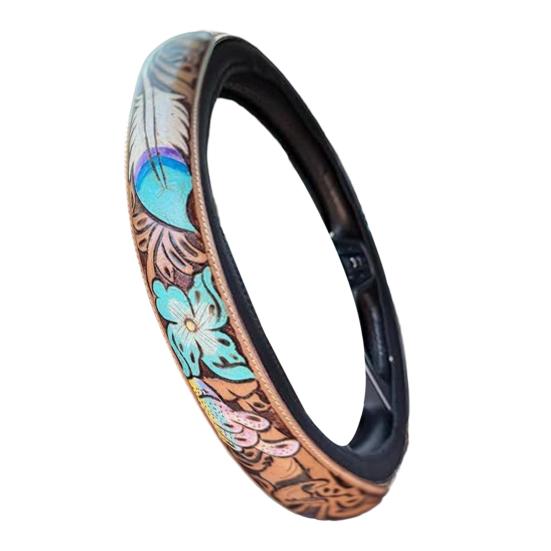 

Ретро Ковбойский Чехол на Руль 14,5-15 Тисненая Искусственная Кожа Ручка Автоаксессуары