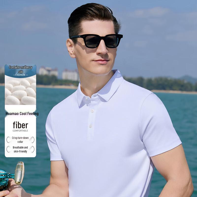 Men s Silk-Blend Cool-Sense Pique Polo Shirt XXXL