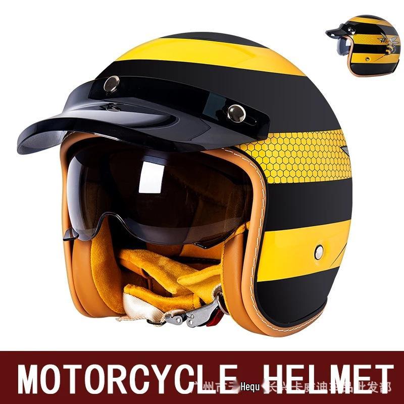 Best-Selling 3/4 DOT Motorcycle Helmet for Men & Women – Retro Scooter/Moped/Cruiser Style