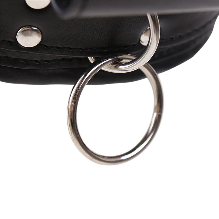 BDSM  Slave Fetish Sex Toys Adult Products Face Mask Headgear Leather Scattered Bronze Lock