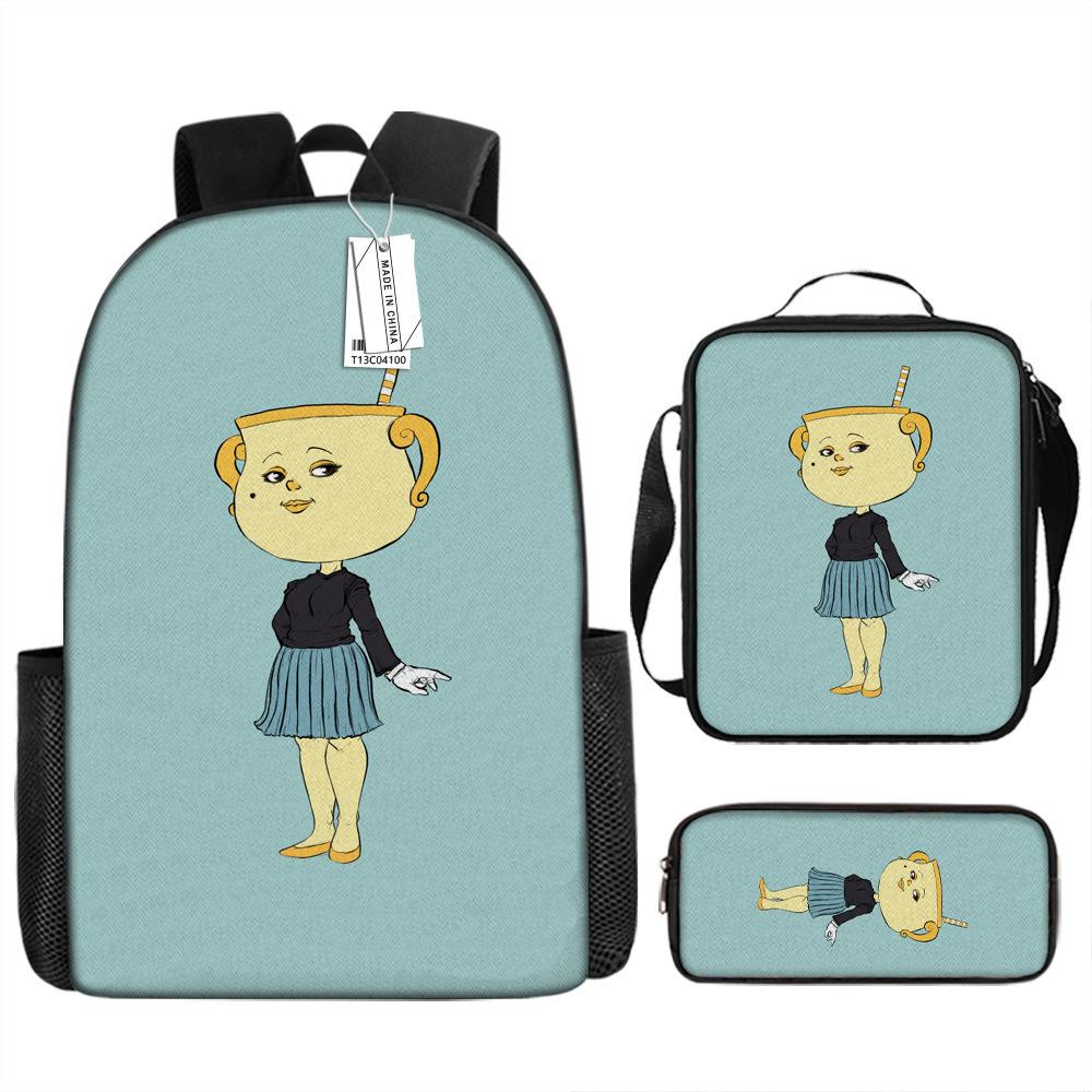 

Кружка голова студент школьный рюкзак детский рюкзак ранец аниме pencil case