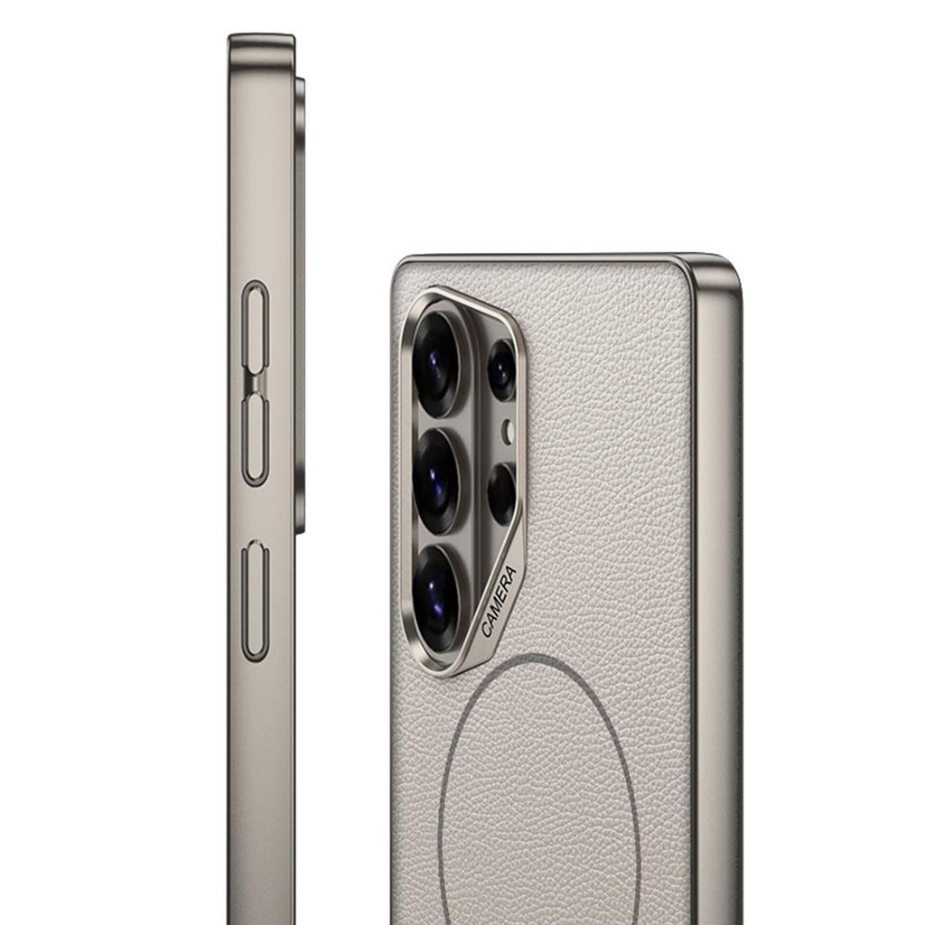 S26 Ultra Magnetic Leather Case with Camera Ring and MagSafe Compatibility
