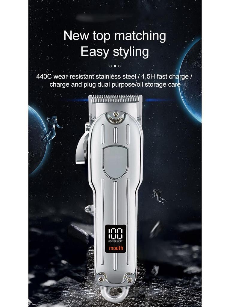 Parent-Child LCD Hair Clippers Set with Digital Display - Long-Lasting Battery Electric Trimmer and Shaver for Home Use
