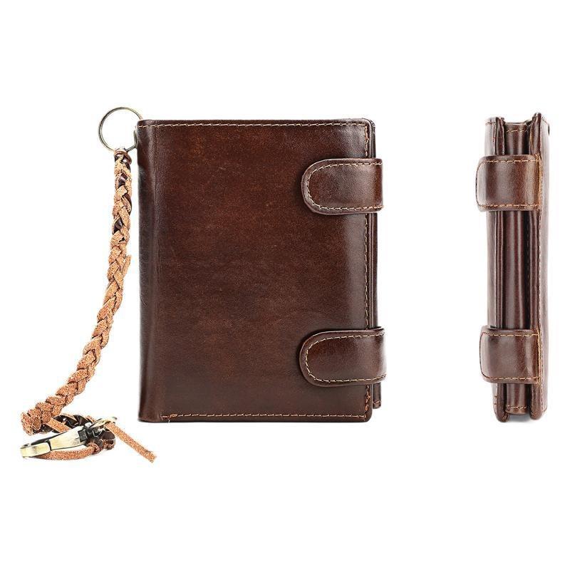 Top-grain Cowhide Wallet Large-capacity Oil Wax Leather Genuine Leather Wallet Wallet for Men