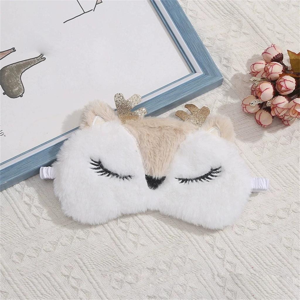 Cartoon Animal Plush Eye Mask, Light-blocking Sleep Eye Mask, Cute Home Nap Eye Mask