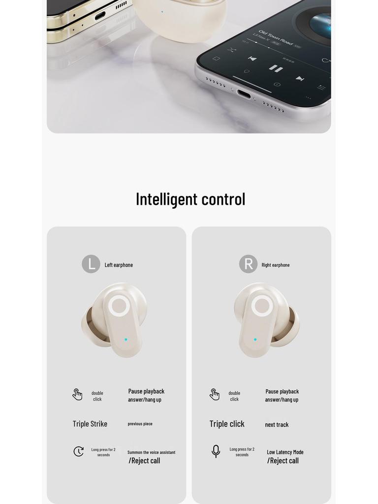 X3 Wireless Bluetooth Earbuds: Mini In-Ear, Noise-Cancelling, High Sound Quality, Long Battery Life for Sports.