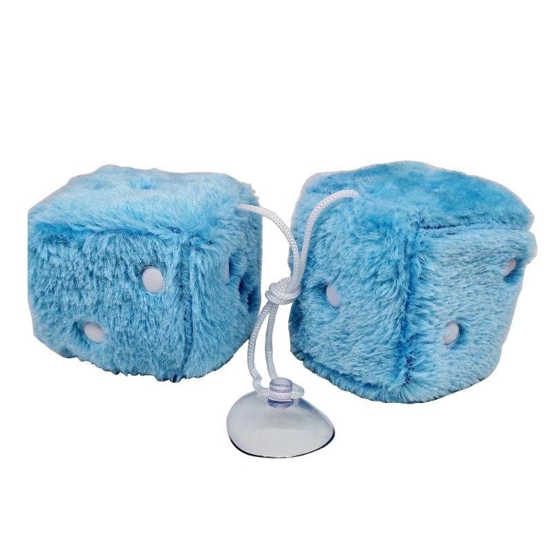 Závěsné kostky 3palcové Retro čtvercové zrcátko Závěsné Párové Chlupaté Plyšové Kostky s tečkami Pro Ozdoby do interiéru auta