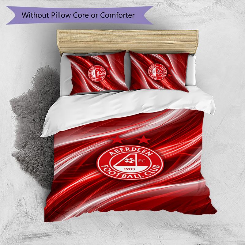 Set Biancheria da Letto Stampato Aberdeen FC 3 Pezzi Copripiumino Traspirante con Federe Biancheria da Letto Decorativa per Camera da Letto Casa