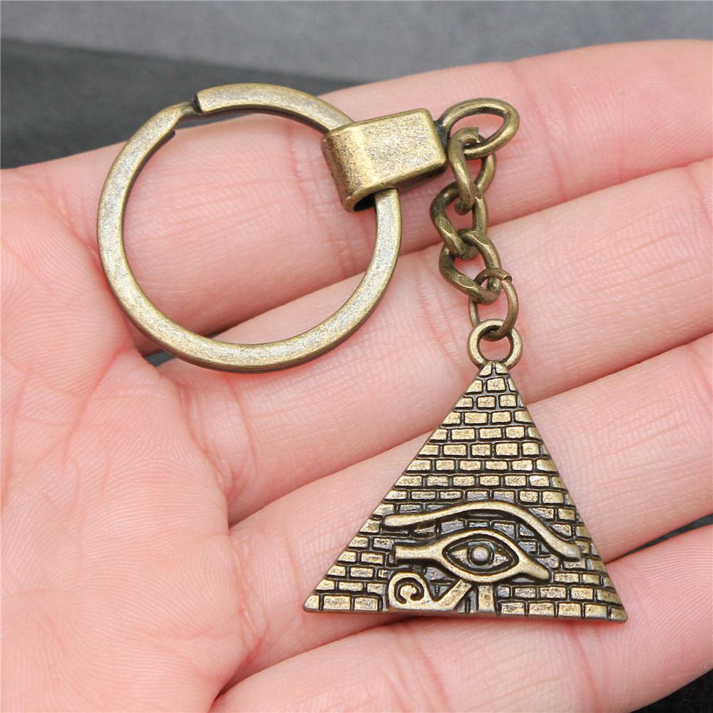 Star of David Talisman Amulet Pendant Antique Bronze Metal Keychain with 30mm Ring for Boys Bag Charm