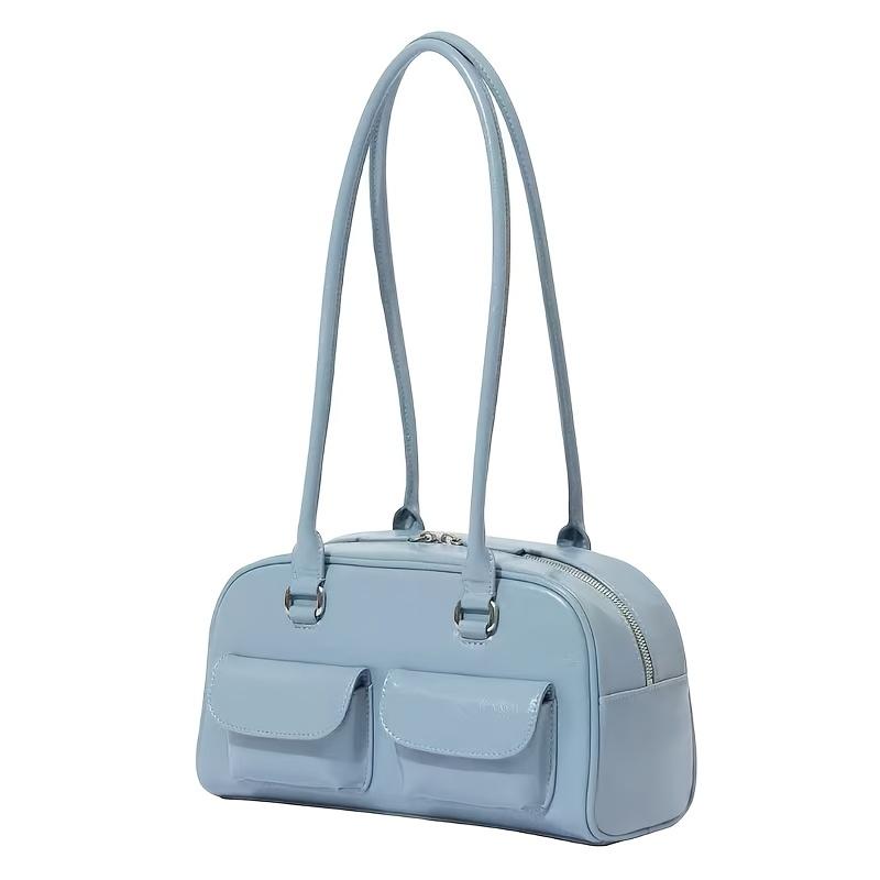 Stylish Black Armpit Bag with Zipper Closure Versatile Handbag