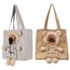 Canvas Dog and Cat Handbag with Exposed Head Bear Shape Shoulder Bag Canvas Outdoor Convenient Small Cat and Dog Pet Supplies