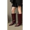 Large-top Minimalist Style Long Boots, Women's Shoes, Pointed-toe Knight Boots, Slimming Boots with Thin Heels