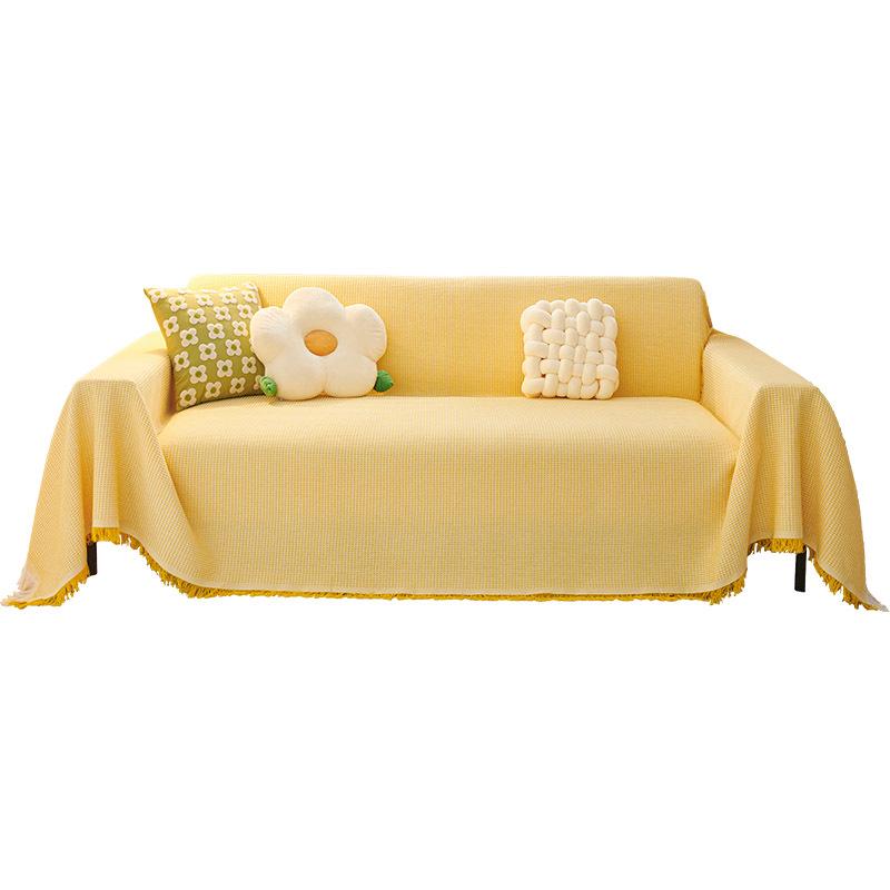 Nordic Style Dustproof Sofa Blanket - Single to Three-Seater, Four Seasons, Full Cover Cushion Towel