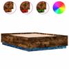 LED Bed Frame In Smoked Oak 150 X 200 Cm Engineered Wood