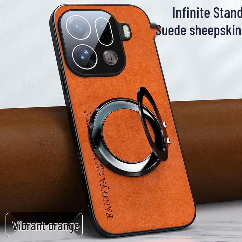 Compatible OPPO FindX9U Suede Leather Stand Case with Full Lens Protection
