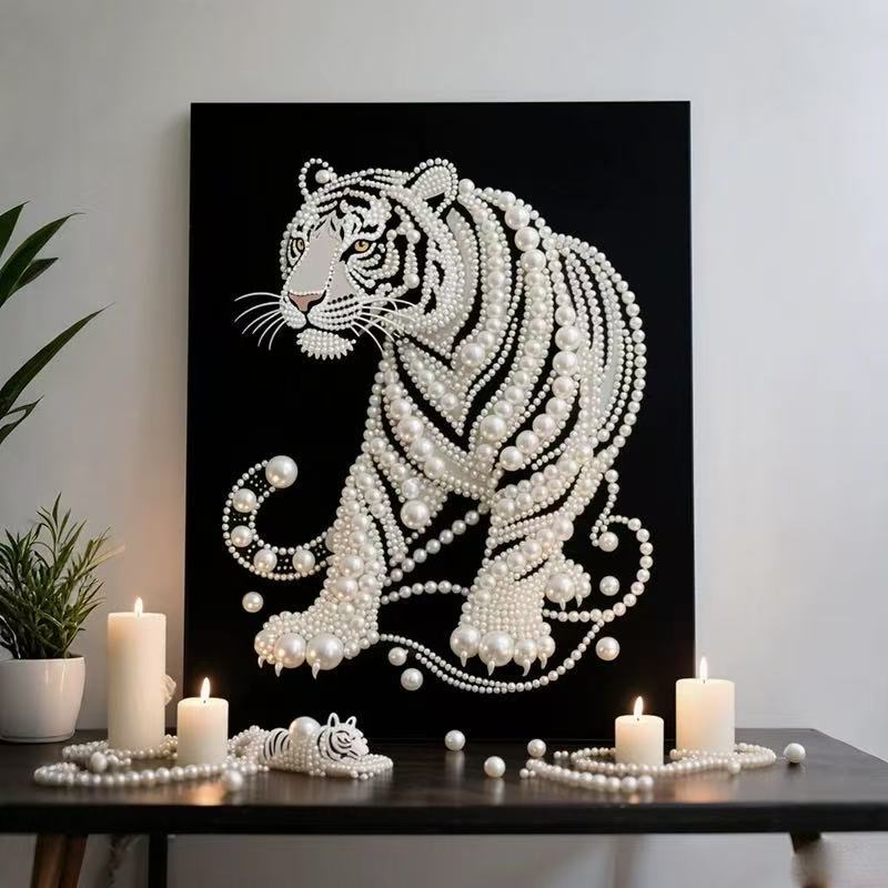 Decorative Painting Material Package, Handmade Diy National Style Ornament, Year Of The Horse Pearl Painting With Photo Frame, Living Room Entrance
