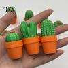 Realistic Mini Flower Pot 3D Printed Cactus Fidget Clicker Toy, Simulated Succulents Desk Small Accessory Ornament, Portable Sensory Toy for Adults