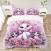 3pcs Marie Cat Print Cover Set Ultra Soft, Breathable, and Comfortable Bedding with Stylish Design for Bedroom and Guest Room Decor 1 Cover and 2