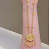 New Chinese safety lock long-life lock fringed necklace national style niche design high-end lotus gold lock pendant neck chain