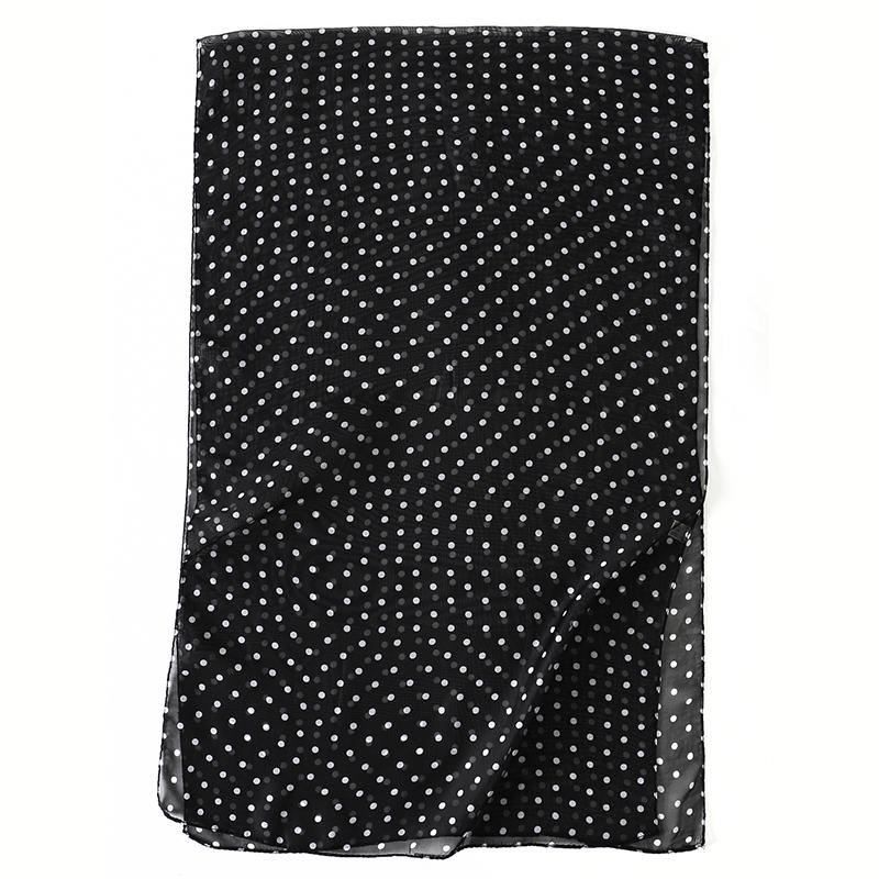 Módní potištěný tečkovaný šifon hidžáb šátek Ženy Pareo Lady Bandanas Plážové osušky Letní muslimský závoj Závoj Žena Foulard