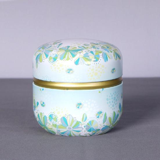 Tea Can Flower Print Wear-Resistant Tinplate Tin Can with Sealed Cover Home Storage