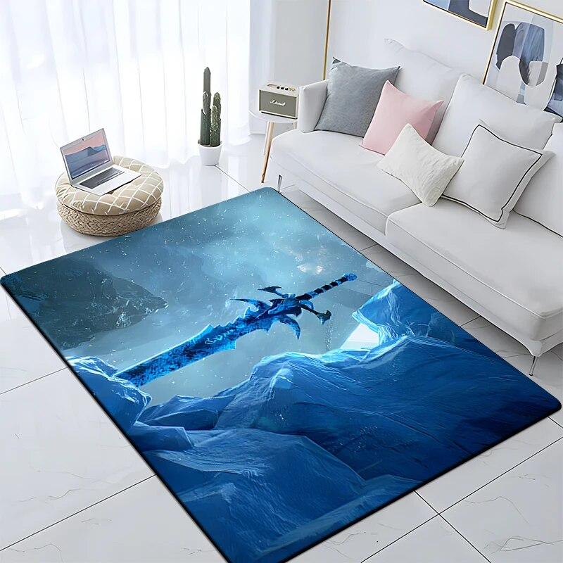 

Художні друковані холодна зброя з візерунком з мечами Килими для вітальні Спальня Килимова зона Великий килим Прохолодні килимки Alfombras Para Sala 40x60cm(15x23 in)