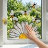 Removable Bee Glass Sticker Waterproof Sunflower Wall Decals Art Bee Window Stickers  Living Room
