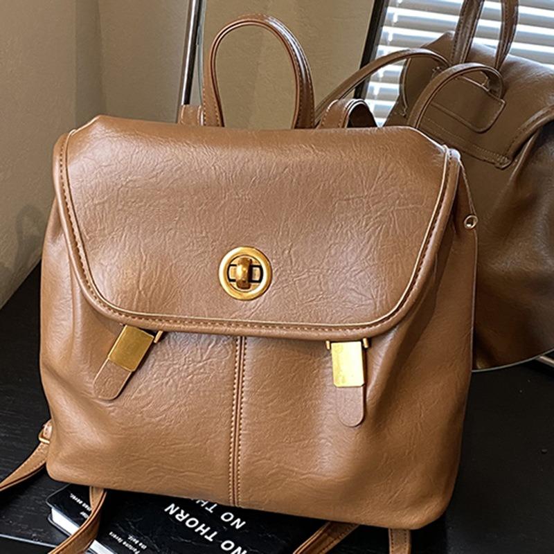 New Autumn Backpack Female College Student Simple Backpack Female High Value Double Shoulder Large Capacity Travel Backpack