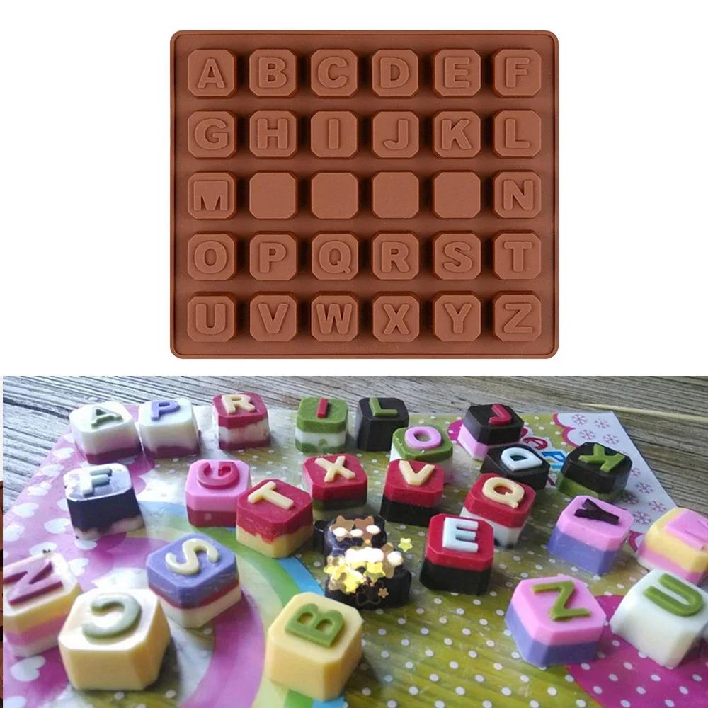 DIY Ice Cube Making Mold Alphabet Cake Mold Chocolate Cookies Pastry Candy Jelly Baking Letters Silicone Mold Kitchen Supplies