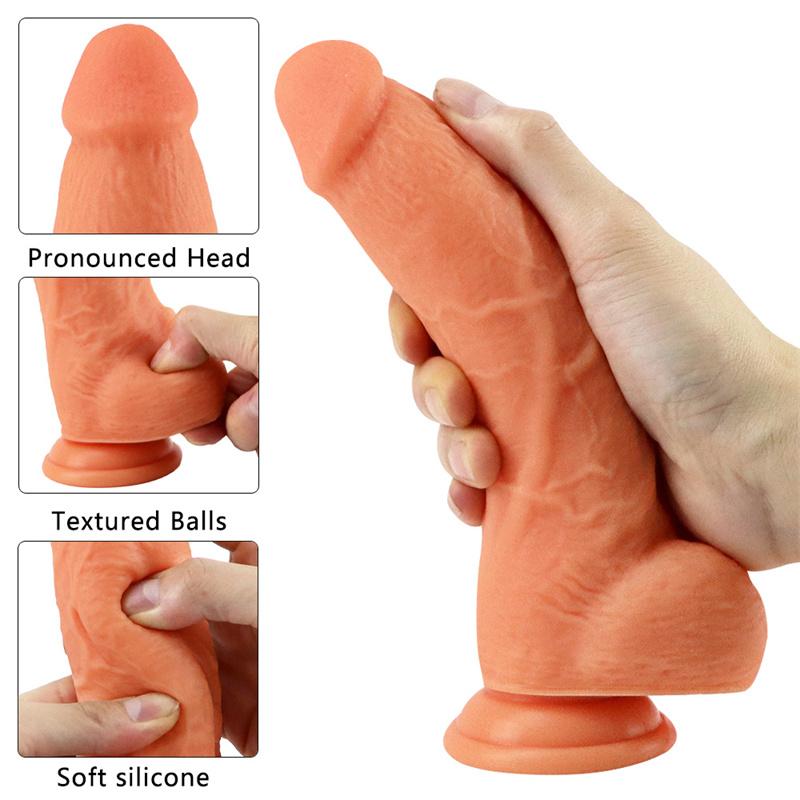 Adult Erotic Sex Products Female Masturbation Device Manual Thrusting Simulation Penis Silicone Thick Soft Fake Penis