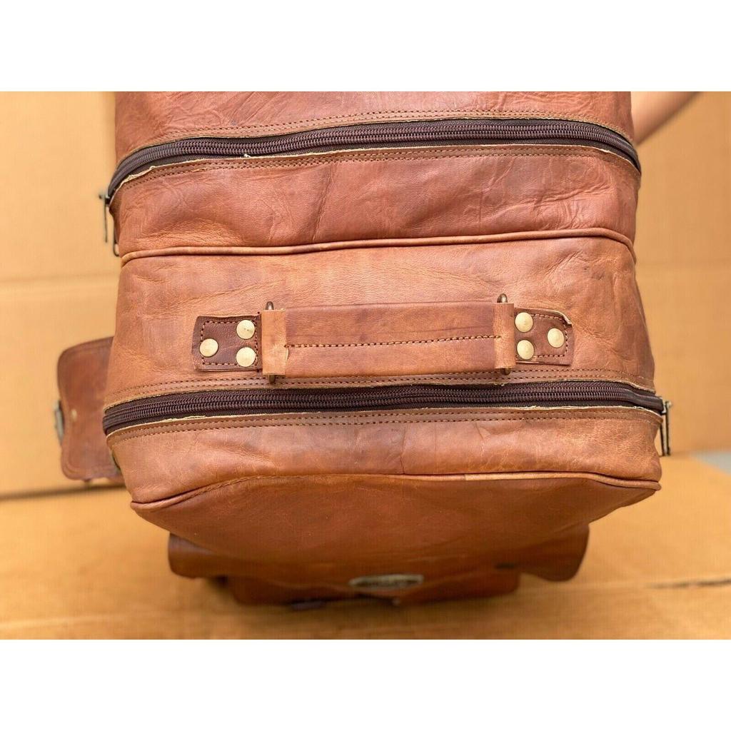 Leder Reisegepäck Wandern Urlaub Rucksack Rucksack Große Vintage Tasche