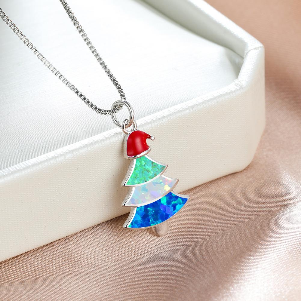 Christmas Tree Necklace Womens Fashion Accessories Gentle and Versatile Collarbone Chain Accessories