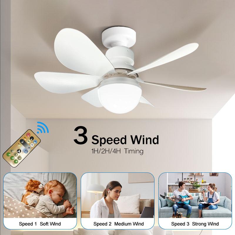 30/40W Silent Motor Ceiling Fan Light With Remote Control Suitable For Study Room Kitchen Dining Room Tricolor Light Ceiling Fan