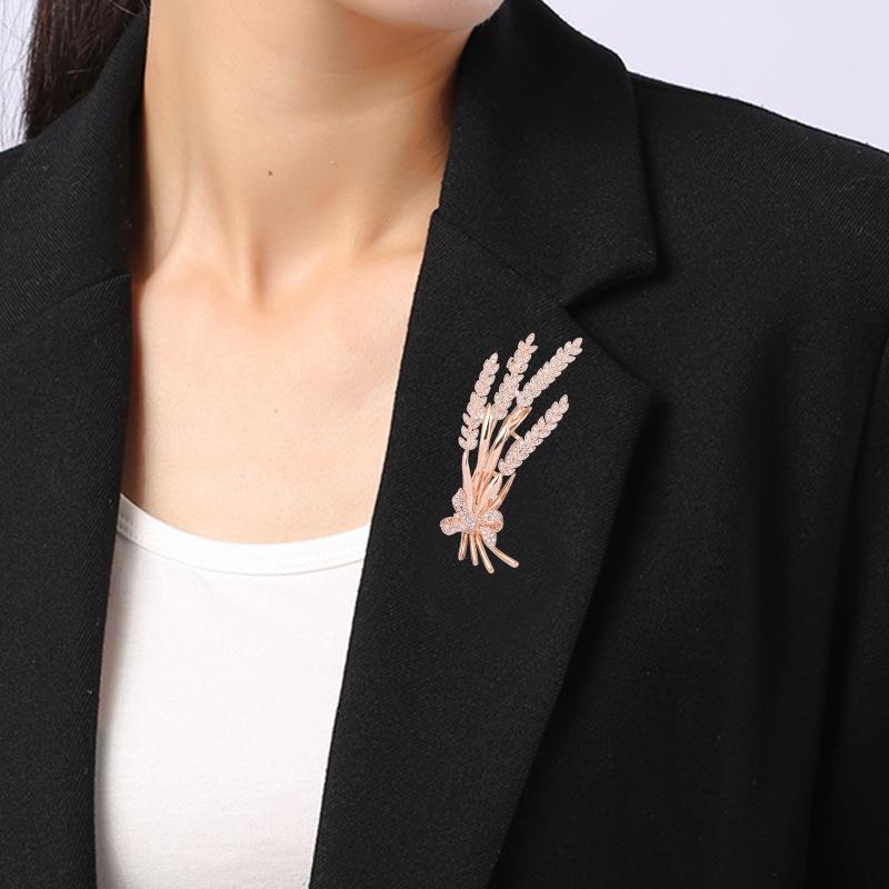 Fashion Personality Wheat Brooch Women'S Suit Brooch Simple Jacket Large Pin Accessories Men'S And Women'S Collar Pin