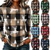 Women's Casual Long Sleeve Neck Christmas Print Top