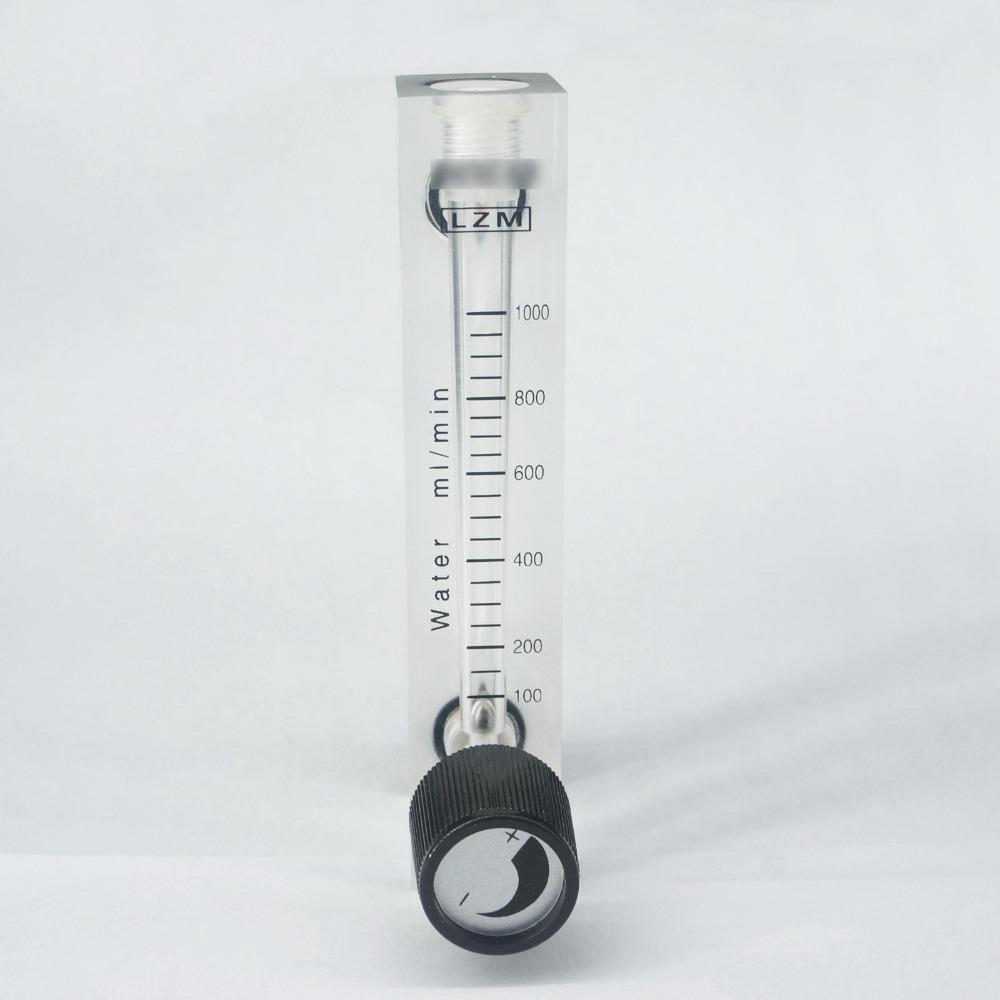 100-1000mL/min LZM-6T Acrylic Panel Water Liquid Flowmeter Rotameter With Control Valve Push In Fit 6mm Tube