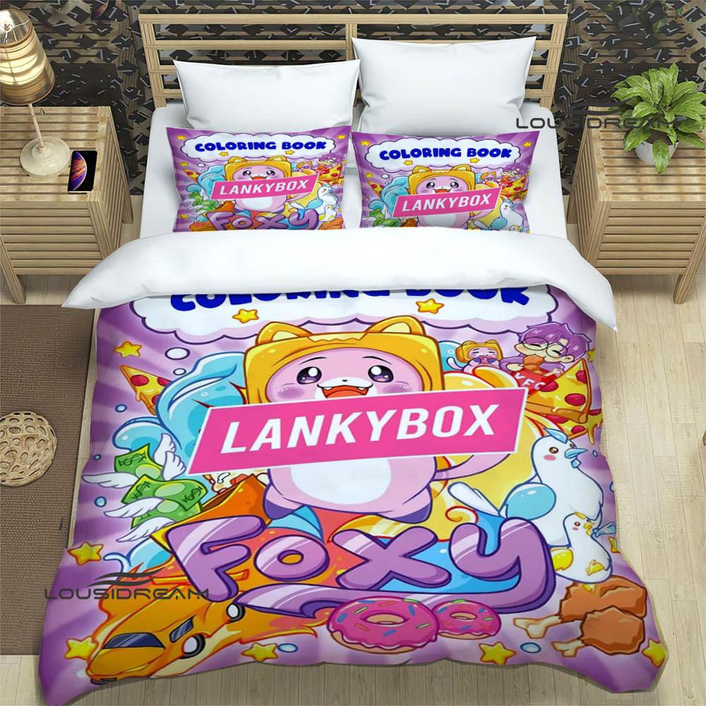 Cute Lankybox Foxy Boxy Bedding Sets exquisite supplies set duvet cover bed comforter set bedding set luxury birthday gift