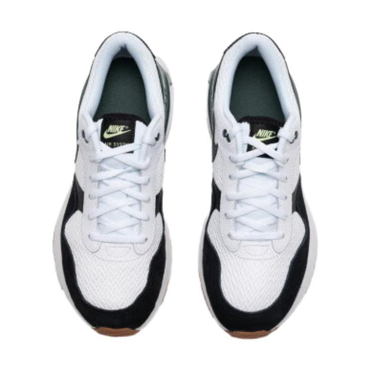 Nike Air Max SYSTM Abrasion Resistant Breathable Low top Running Shoes White Black Green Unisex Kids' DQ0284-115